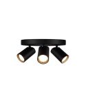 Plafon Sal 3 luzes preto fosco GU10