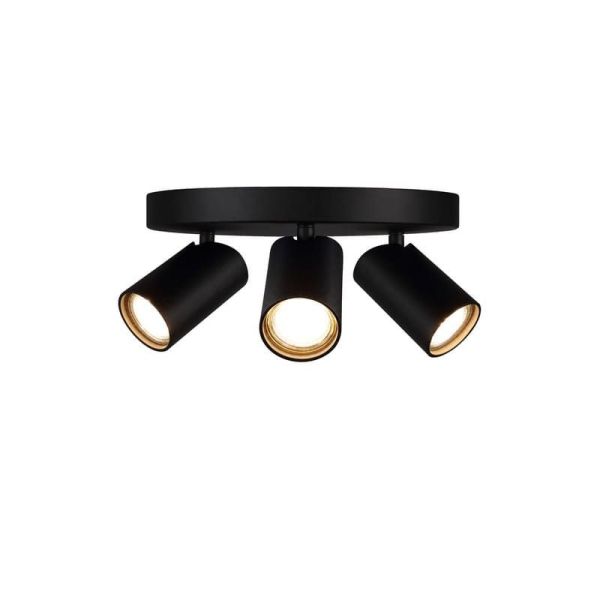 Plafonnier Sal 3 lumières noir mat GU10