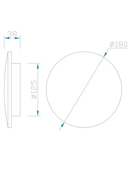 Aplique LED Bora Bora redondo 12W 2700k blanco o negro medidas