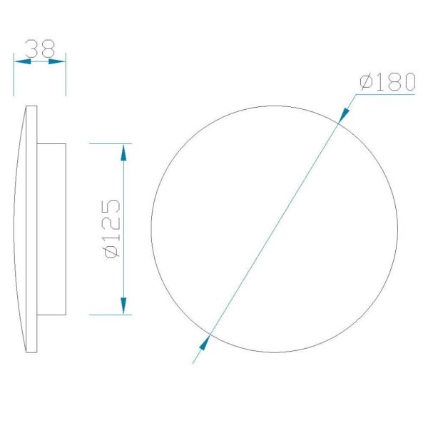 Aplique LED Bora Bora redondo 12W 2700k blanco o negro medidas