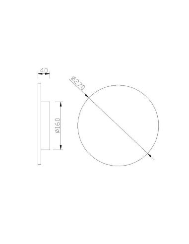 Aplique LED Bora Bora redondo 16W 2700K blanco o negro medidas