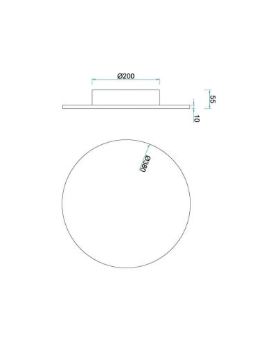 Aplique LED Bora Bora redondo 30W 2700K medidas