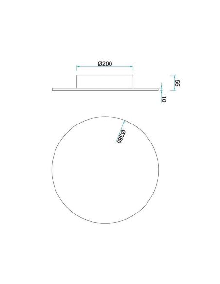 Aplique redondo LED Bora Bora 30W 2700K medidas