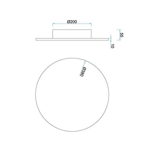 Aplique LED Bora Bora redondo 30W 2700K medidas