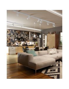 Refletor de trilho trifásico Aruba E27 branco ou preto 2