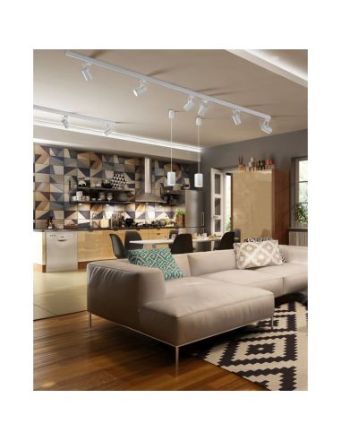 Foco Carril Trifásico Aruba E27 blanco o negro ambiente