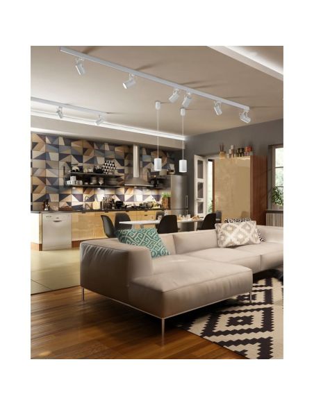 Foco Carril Trifásico Aruba E27 blanco o negro ambiente