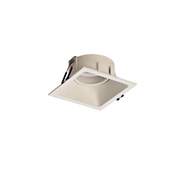 Empotrable cuadrado Comfort GU10 blanco mate 9,2 cm perspectiva