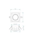 Empotrable cuadrado Comfort GU10 blanco mate 9,2 cm medida