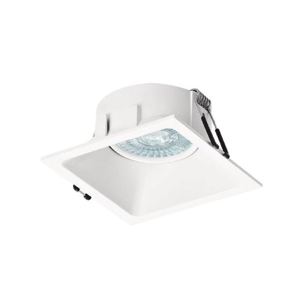 Empotrable cuadrado Comfort GU10 blanco mate 9,2 cm