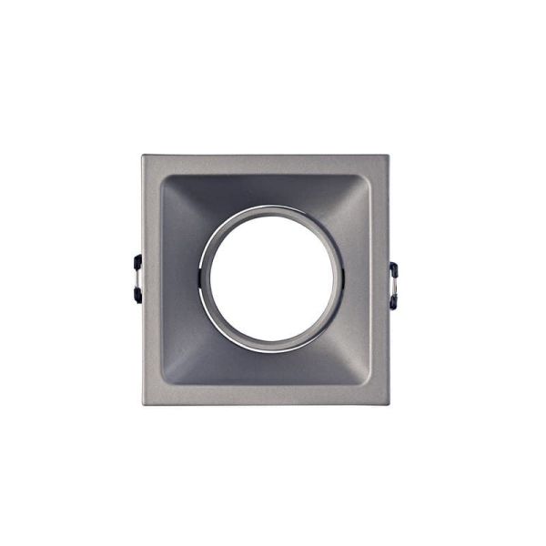 Spot encastré carré Comfort GU10, argent, 9,2 cm