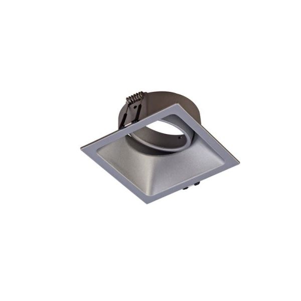 Spot encastré carré Comfort GU10, argent, 9,2 cm