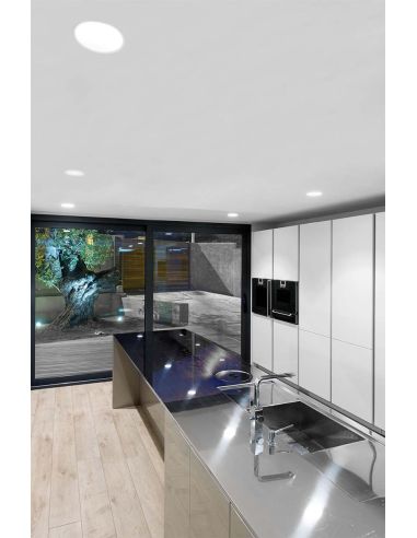 Downlight LED Lex Eco Blue 3 24w redondo blanco Empotrable luz azul apagado de diseño moderno | LeonLeds