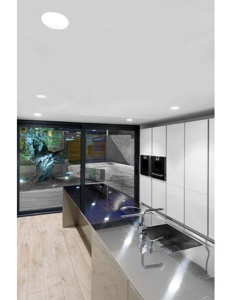 Downlight LED Lex Eco Blue 3 24w redondo blanco Empotrable luz azul apagado de diseño moderno | LeonLeds
