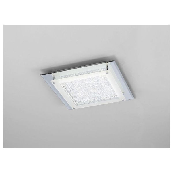 Plafón Crystal LED Mirror cromo pequeño 28cm 12W 4000K ambiente