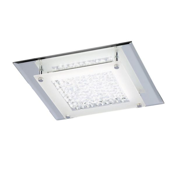 Plafón Crystal LED Mirror cromo pequeño 28cm 12W 4000K