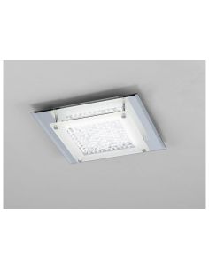 Plafon LED Cristal Espelho Médio Cromado 36cm 4000K 2