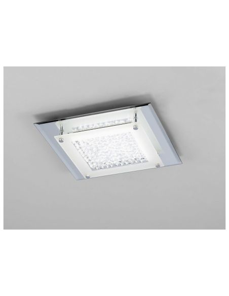 Plafón LED Crystal Mirror cromo mediano 36cm 4000K ambiente
