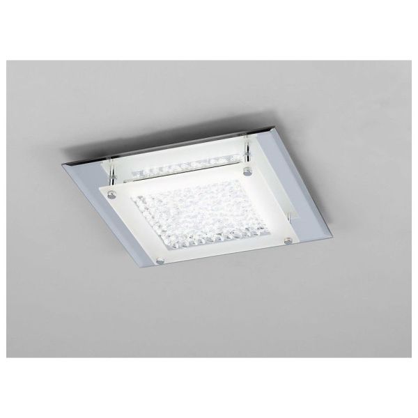 Plafón LED Crystal Mirror cromo mediano 36cm 4000K ambiente