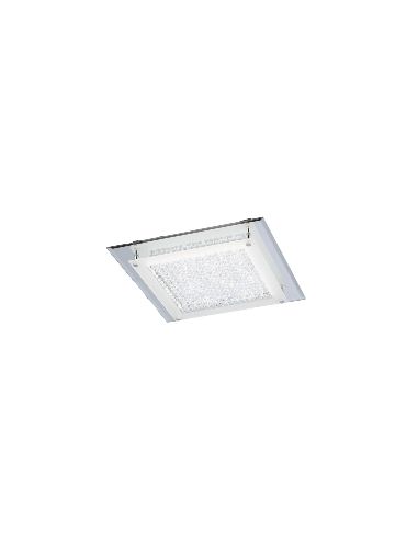 Plafon LED Cristal Espelho Médio Cromado 36cm 4000K