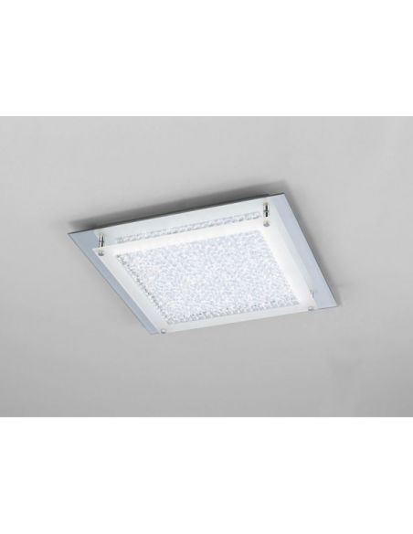 Plafón Led Crystal LED Mirror cromo grande 42cm 4000K ambiente