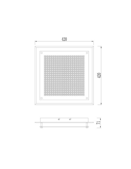 Luz de teto LED de cristal LED espelho grandes medidas cromadas 42cm 4000K