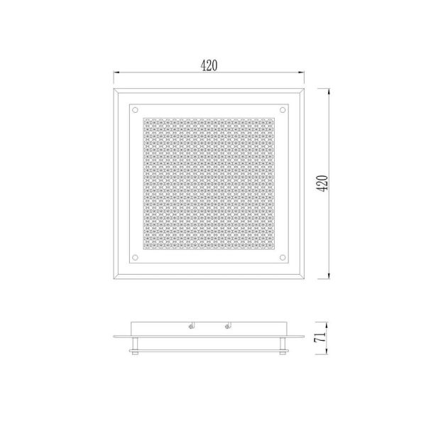 Plafón Led Crystal LED Mirror cromo grande 42cm 4000K medidas
