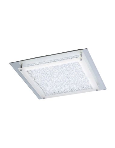 Luz de teto LED de cristal LED espelho grande cromado 42cm 4000K