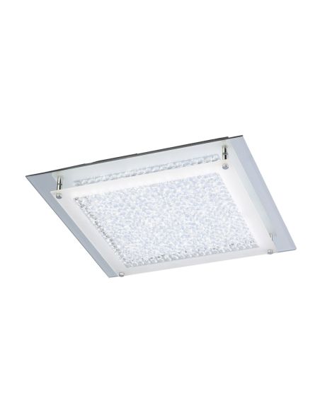 Luz de teto LED de cristal LED espelho grande cromado 42cm 4000K