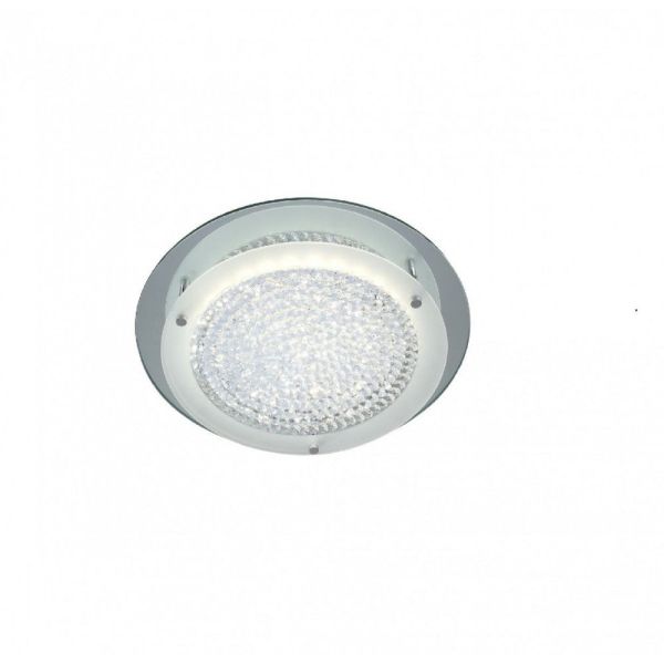 Plafón LED Crystal Mirror redondo cromo 12W 28cm 4000K