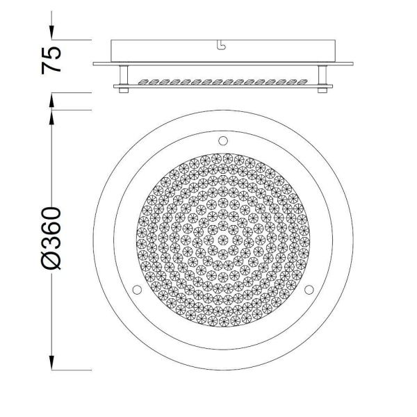 Plafonnier LED Crystal Mirror chromé 18W 4000K mesures 36cm