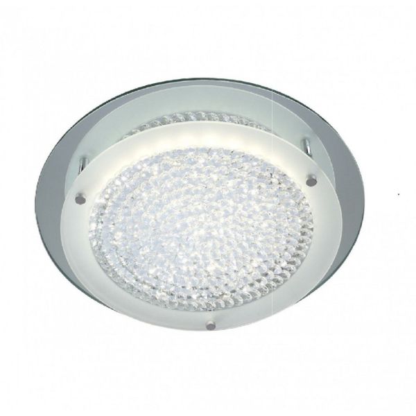 Plafon Cristal Espelho LED redondo cromado 21W 4000K 45cm