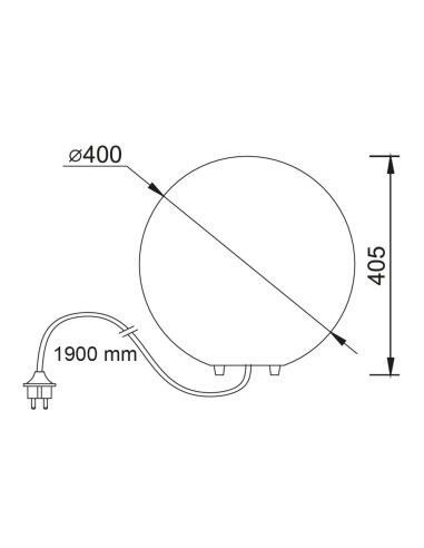Lampe de table ou lampadaire Avoriaz Medium White Ball 1xE27 IP65 dimensions