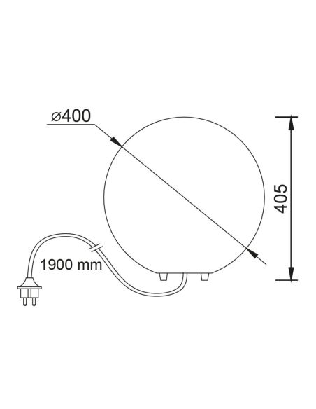Lámpara de suelo o Sobremesa Bola mediana Avoriaz blanca 1xE27 IP65 medidas