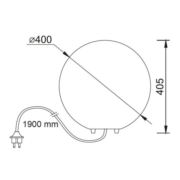 Lampe de table ou lampadaire Avoriaz Medium White Ball 1xE27 IP65 dimensions