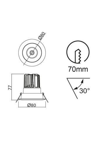 Empotrable LED Formentera 7W 3000K o...