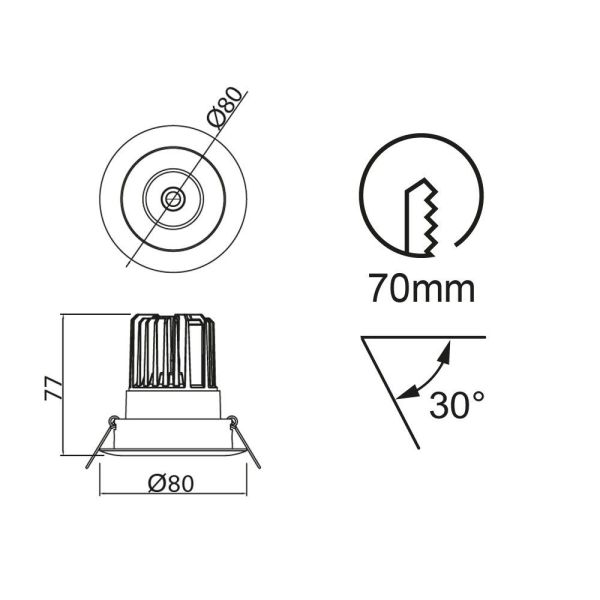 Encastré LED Formentera 7W 3000K ou...