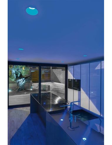 Downlight LED Lex Eco Blue 3 24w redondo blanco Empotrable luz azul apagado de diseño moderno | LeonLeds