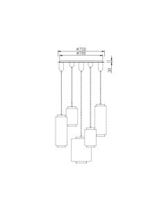 Kit Lámpara de Techo Jarras cromo 5L - Solo Base 2