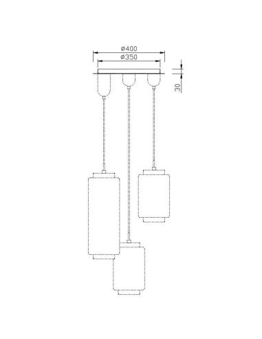 Kit de plafonnier en forme de pichet chromé de 3 L - Base uniquement
