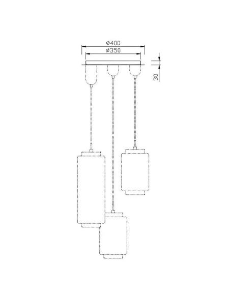 Kit de plafonnier en forme de pichet chromé de 3 L - Base uniquement