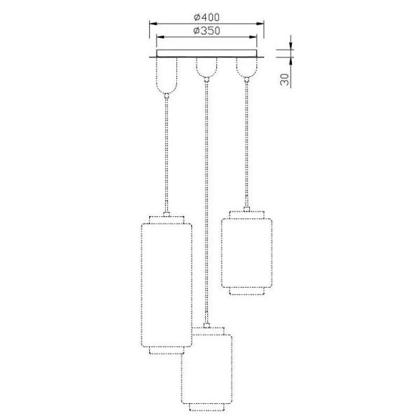Kit Lámpara de Techo Jarras cromo 3L - Solo Base