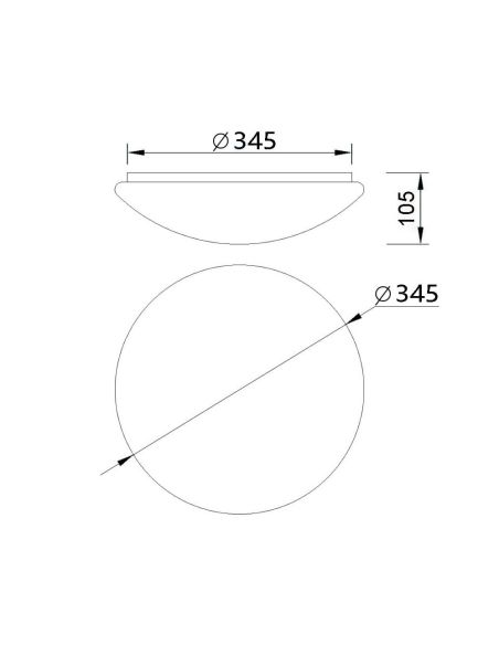 Plafonnier Zero 3LXE27 blanc dimensions 34,5cm Ø