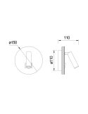 Aplique lector LED CAYMAN 3W+6W oro mate 3000K