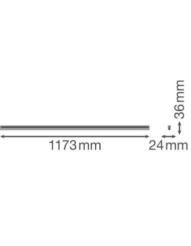 Medidas Regleta LED T5 Compacta 20W de 120CM LedVance 4058075106314 | LeonLeds