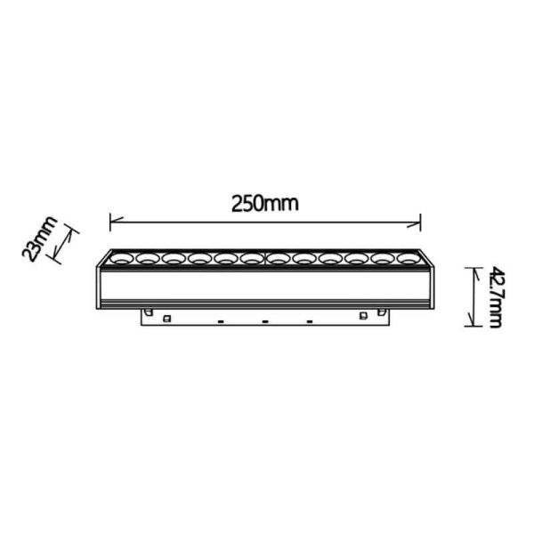 Foco lineal COB LED carril magnético negro Magneto 4000K 12