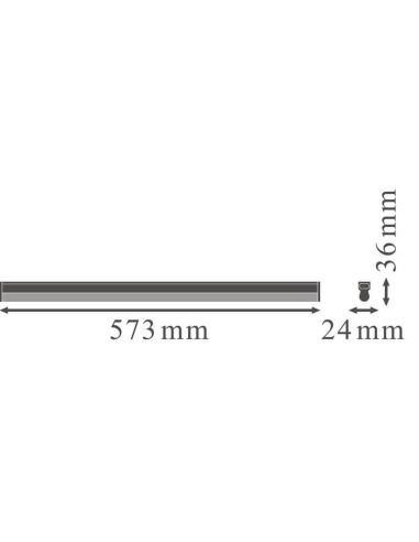 Dimensiones Regleta LED T5 Compacta 8W de 60CM con Interruptor Ledvance 4058075106116 | LeonLeds