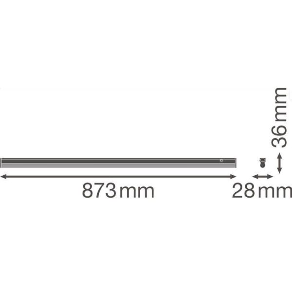 Dimensiones Regleta LED T5 Compacta 12W de 90CM con Interruptor Ledvance | LeonLeds