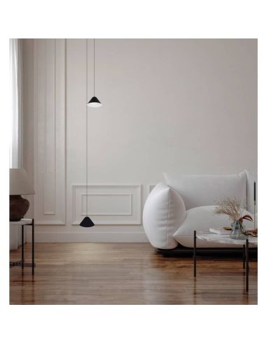 Lámpara colgante campana GRUISSAN 5W 3000K negra o blanca ambiente