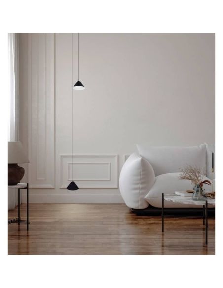 Suspension cloche GRUISSAN 5W 3000K noir ou blanc ambiant